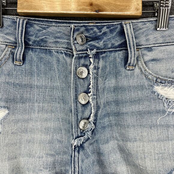 Abercrombie & Fitch Boyfriend Shorts Womens 8 Distressed Denim Low Rise Casual - Picture 2 of 14